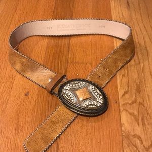 Embellished leather belt